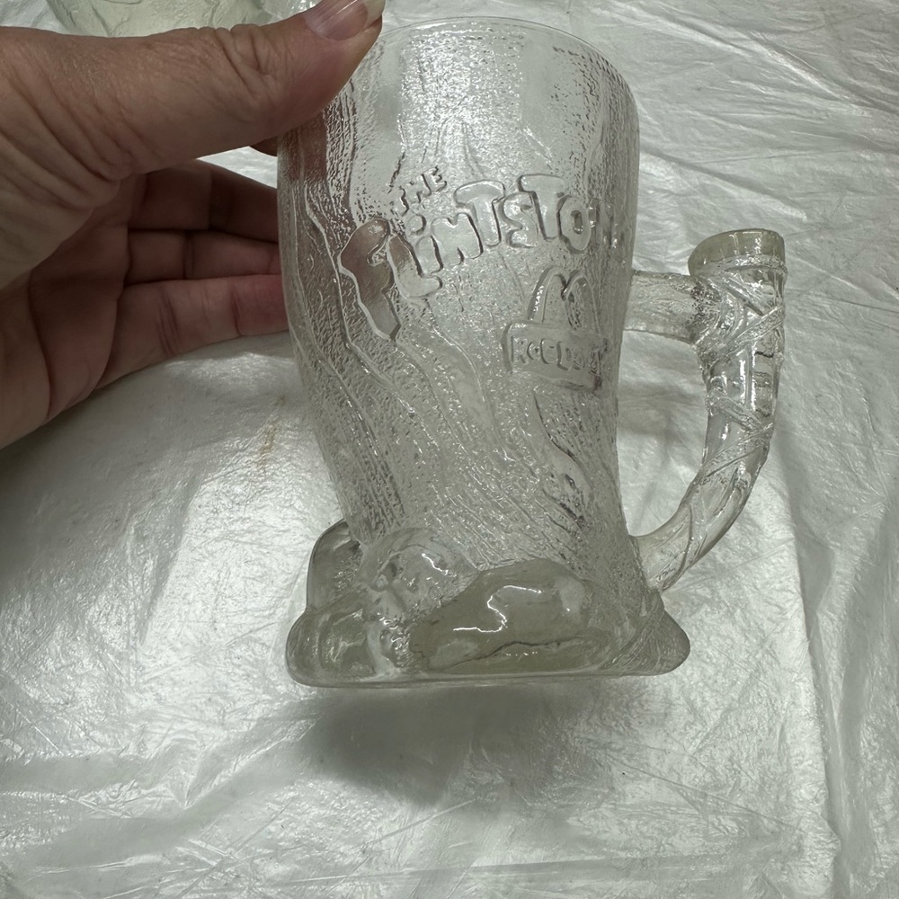 Vintage McDonalds "FLINSTONES" Clear Glass Coffee Mugs 1993 Set of 4 - Picture 12 of 15